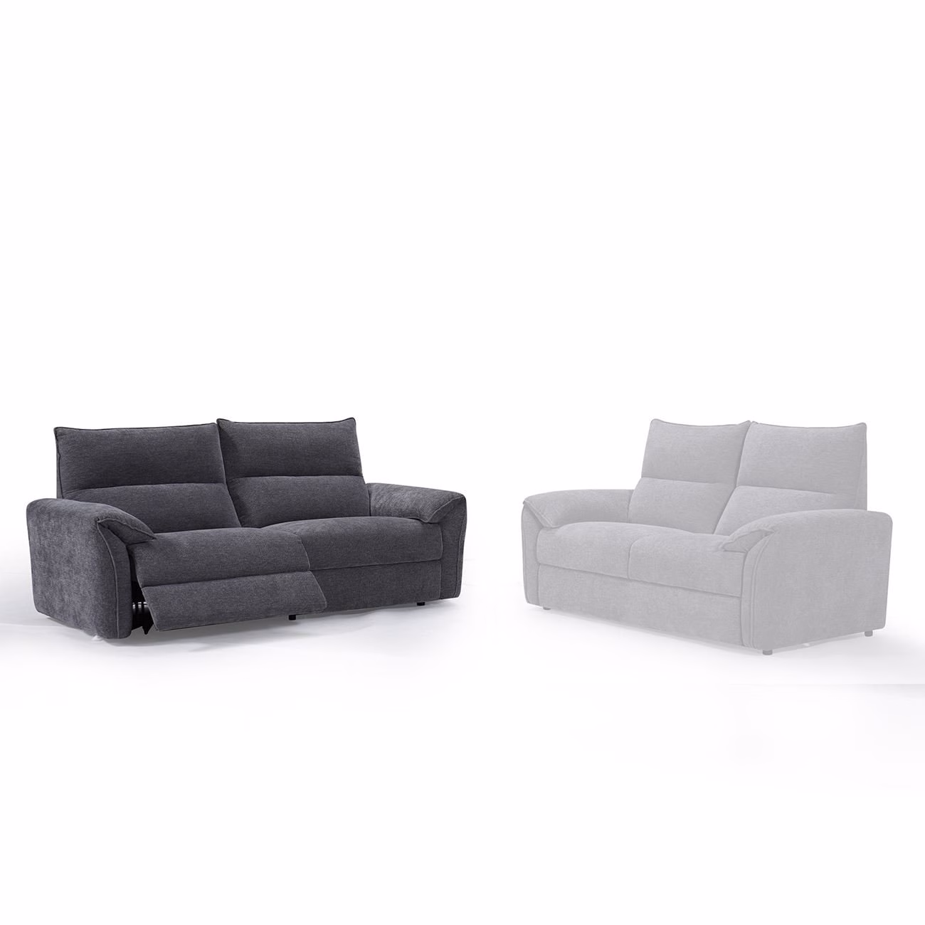 DALLAS 3-Seater Relax Sofa Grey Fabric - Image 5