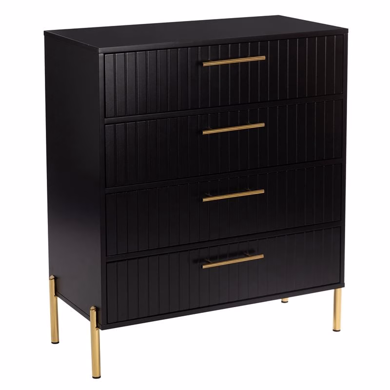 FINO Drawer Chest (4-D) 83x43x94cm Black