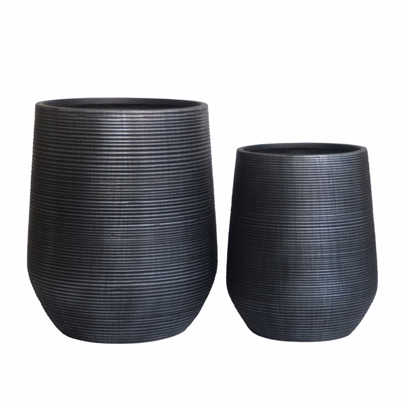 FLOWER POT-17 Set 2pcs/Cement Anthracite