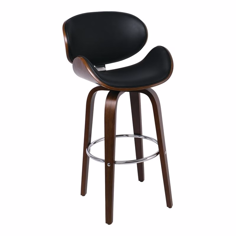 GOMEZ Bar Stool Walnut/Pu Black