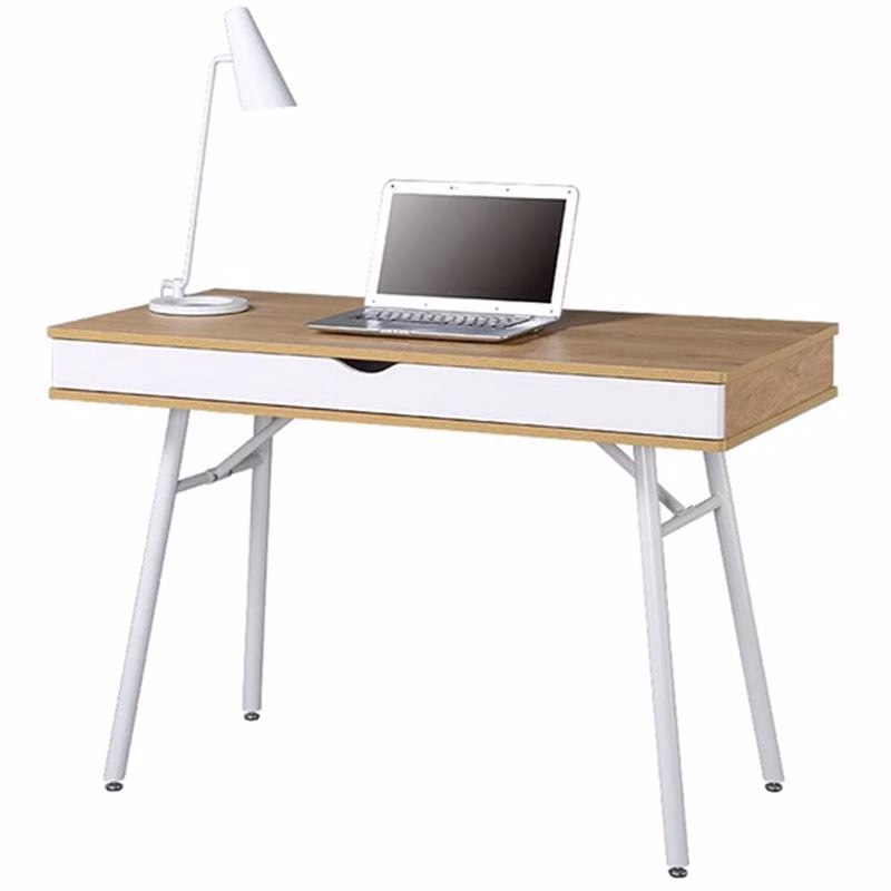 PC Metal DESK 115x55cm White/Melamine Maple