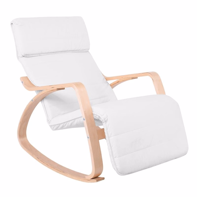 HAMILTON Super Relax Armchair Natural (Birch)/Fabric White