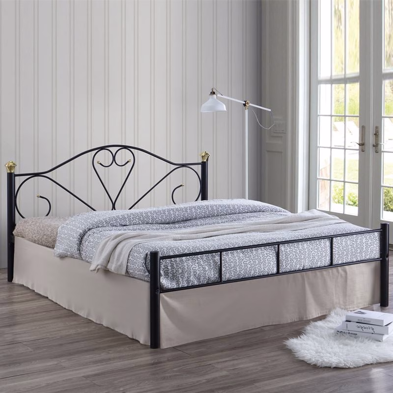 LAZAR Bed (for Mattress 150x200cm) Metal Black