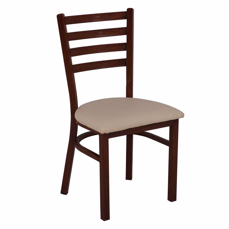 NATURALE Metal Chair Walnut PU Beige