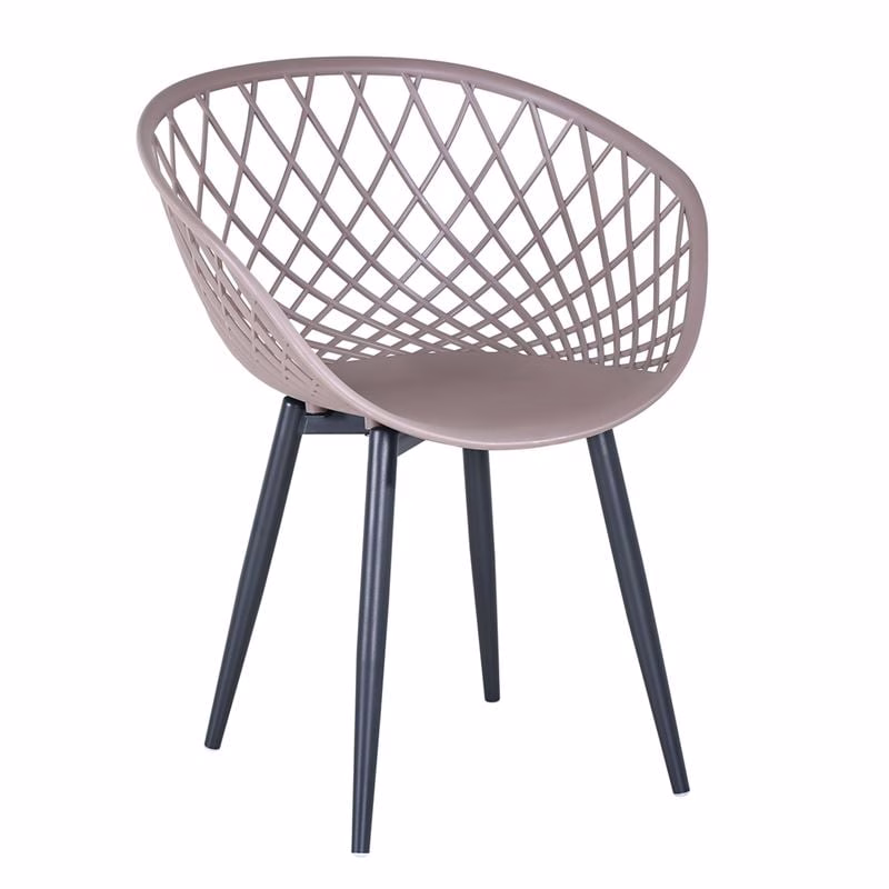 REX Armchair Metal Black/PP-UV Sand Beige