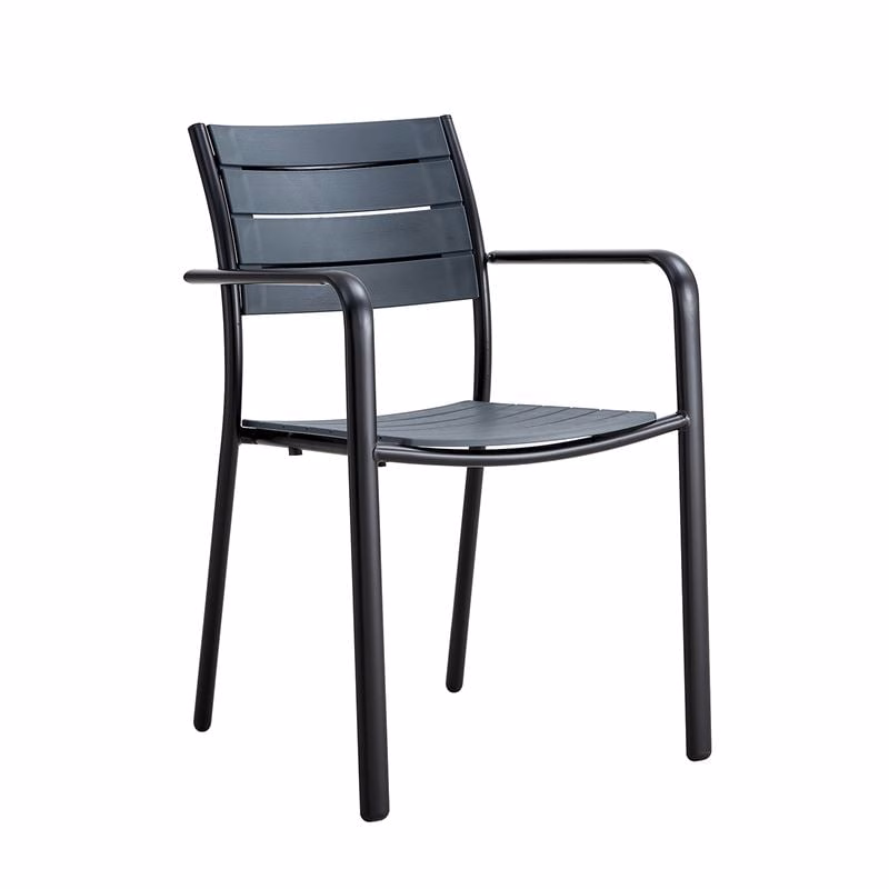 SAGA Armchair Metal Black/PP-UV Anthracite