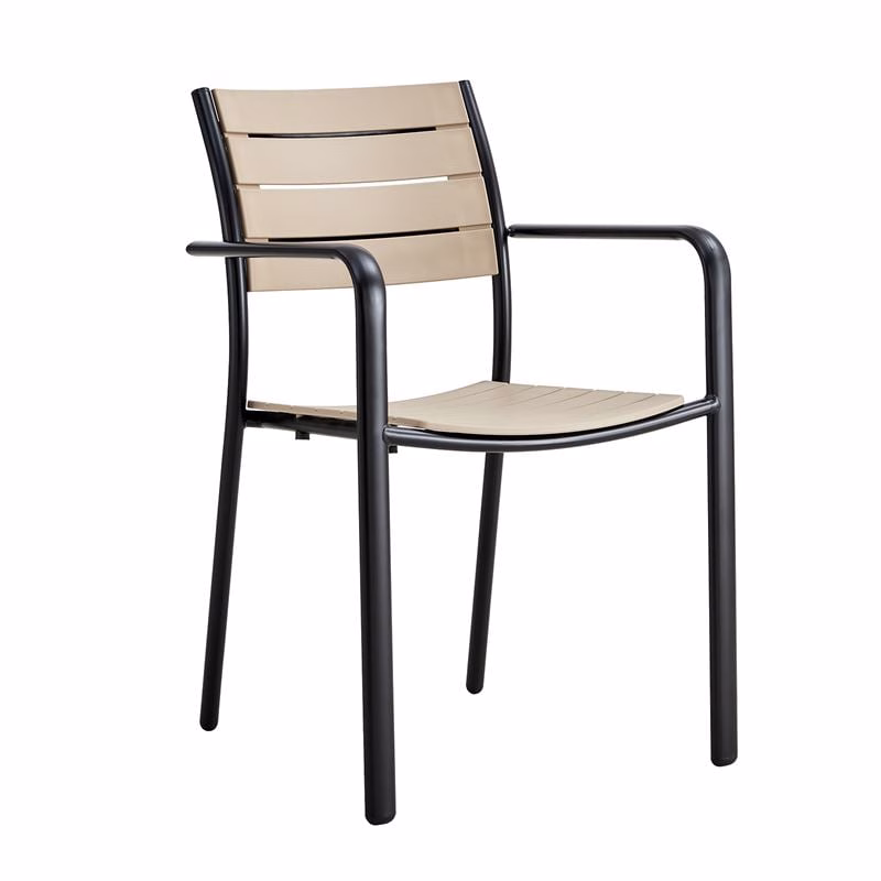 SAGA Armchair Metal Black/PP-UV Tortora
