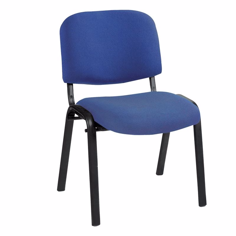 SIGMA Stacking Chair Black Frame/Blue Fabric