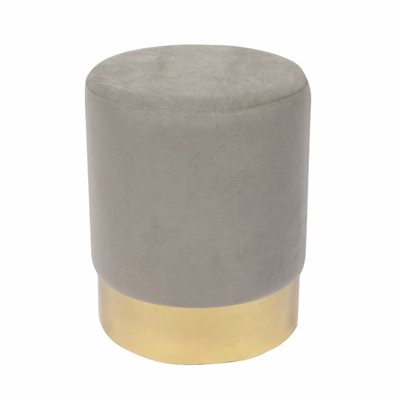 SOL Stool Gold Chrome/Fabric Grey Velure