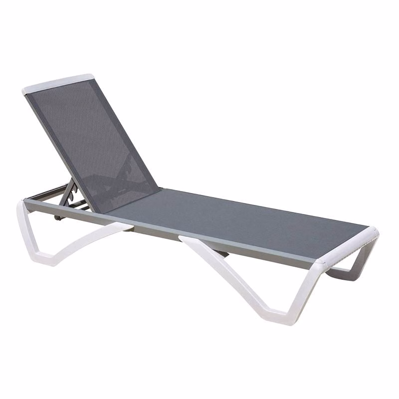 SUMMER K/D Sunlounger ALU, PP White, Textilene Grey
