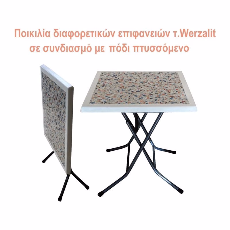 TOPAL Folding Table t.Werz.60x60 or Φ60  Metal Grey (color varied)