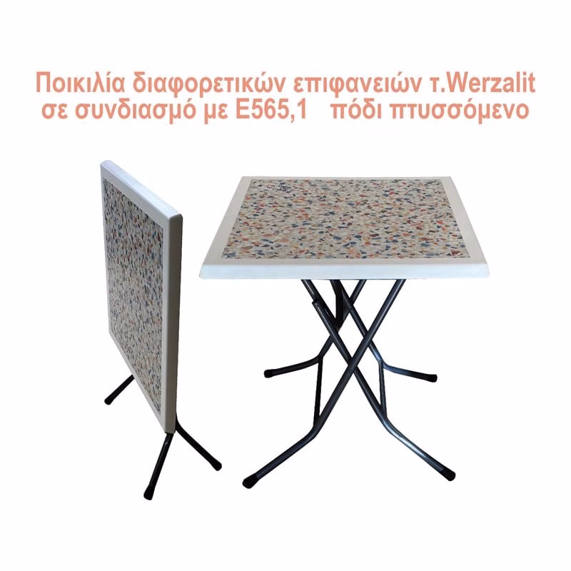 TOPAL Folding Table t.Werz.70x70 or Φ70 Metal Black (color varied)