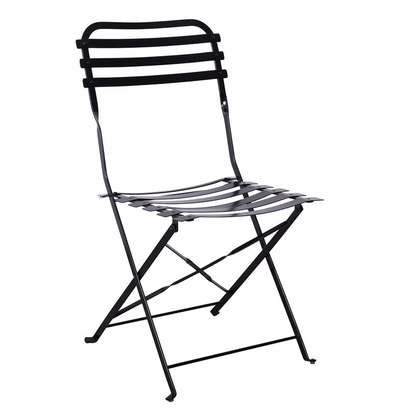 ZAPPEIOU Folding Chair - Black Metal